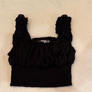 Elegant Black Smocked Top